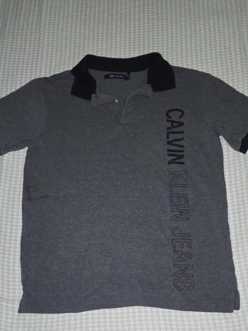 Calvin Klein Jeans Boys' Gray Polo Shirt Size Large NWT